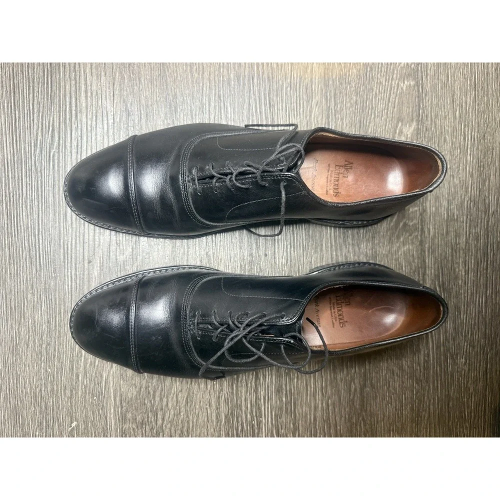 Allen Edmonds Park Avenue Mens 10.5 D  Black Leather Cap Toe Oxford Dress Shoes